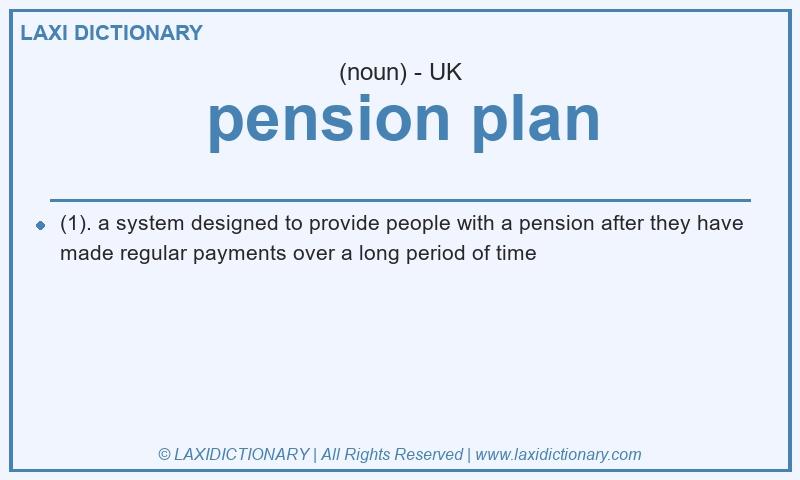 Definition pension plan in British English