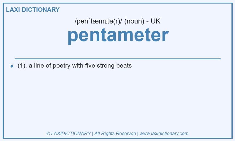 Definition pentameter in British English