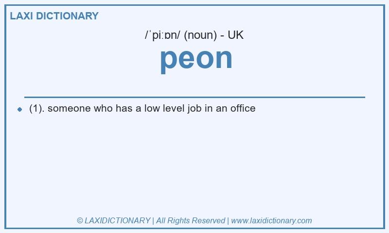 Definition peon in British English