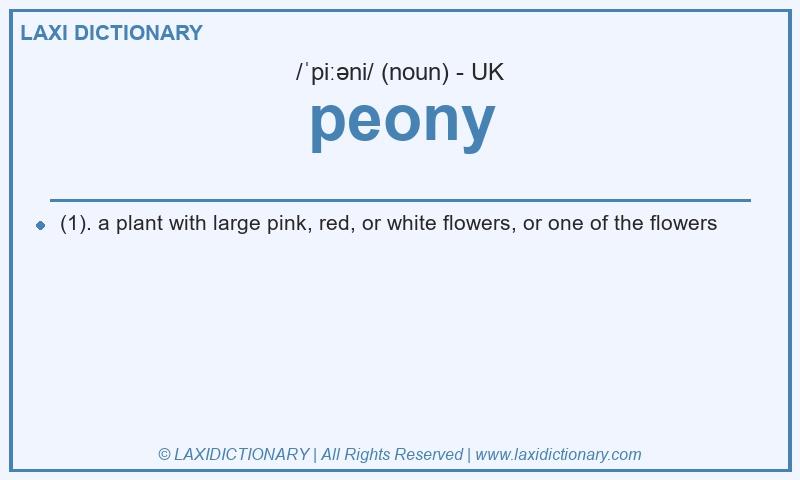 Definition peony in British English