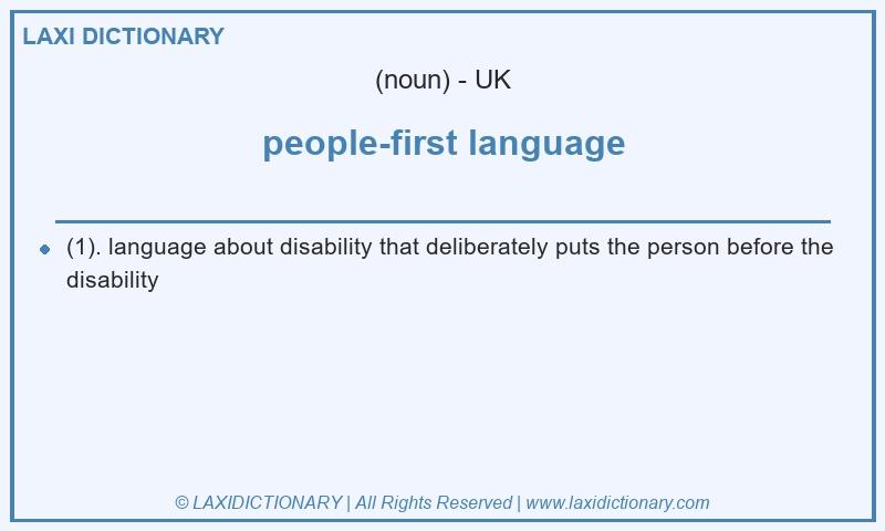 Definition people-first language in British English