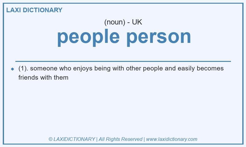 Definition people person in British English
