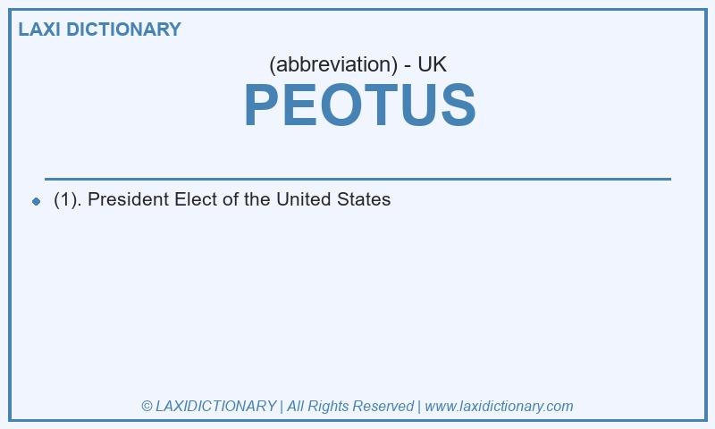 Definition PEOTUS in British English