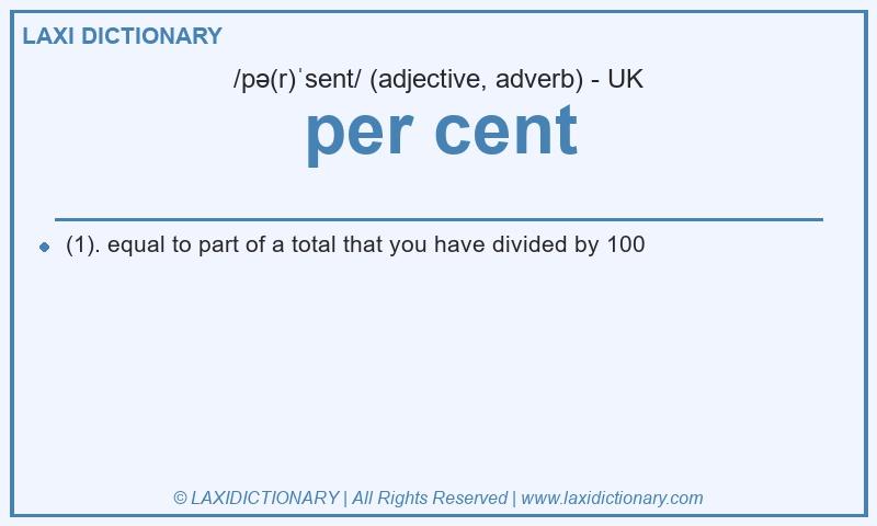 Definition per cent in British English