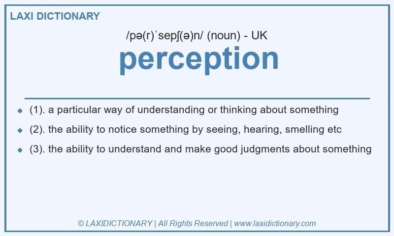 Definition perception in British English