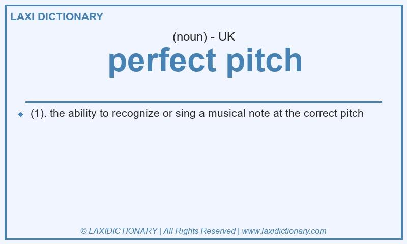 Definition perfect pitch in British English