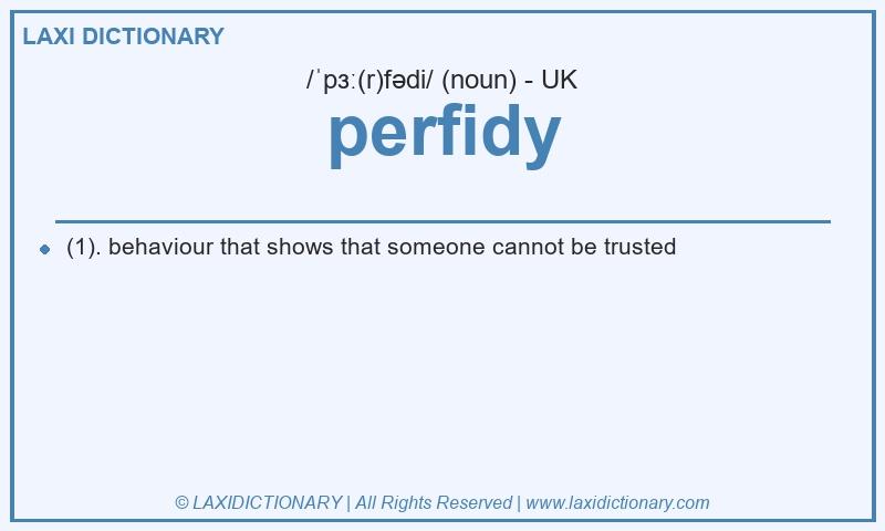 Definition perfidy in British English