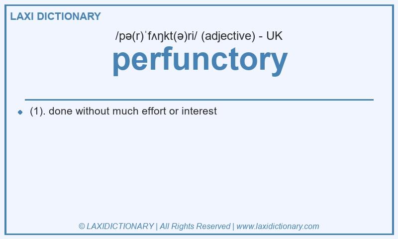 Definition perfunctory in British English