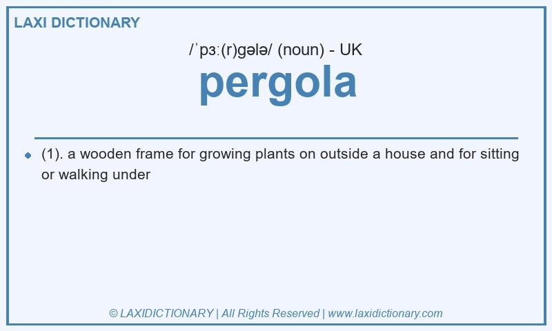 Definition pergola in British English