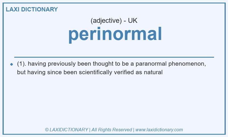 Definition perinormal in British English