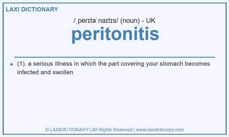 Definition peritonitis in British English