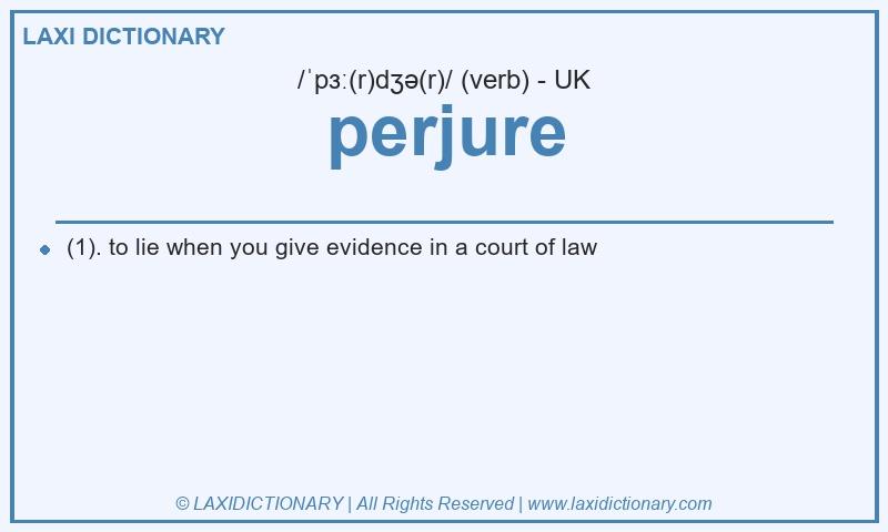 Definition perjure in British English