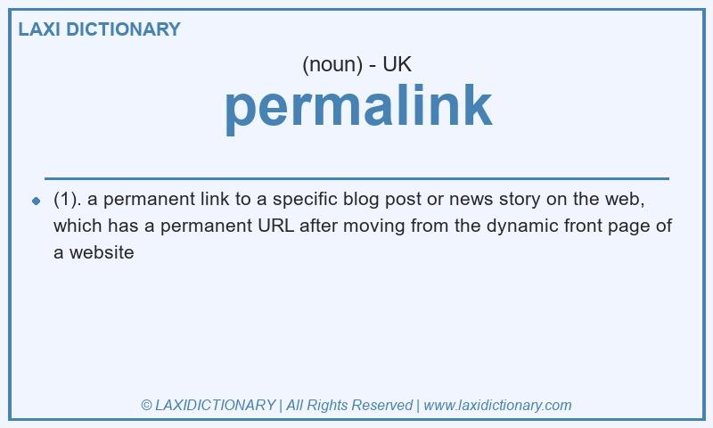 Definition permalink in British English