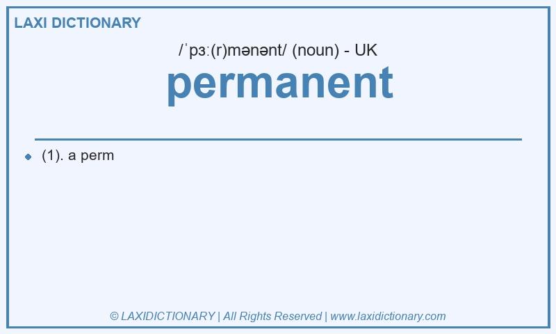 Definition permanent in British English