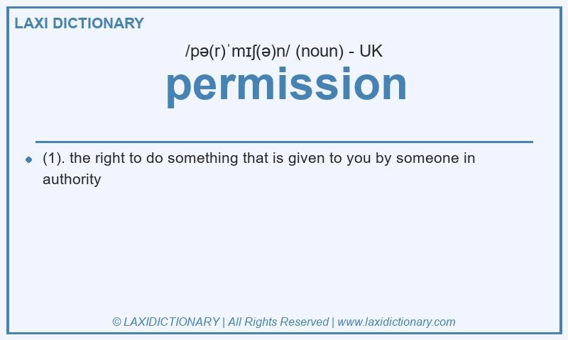 Definition permission in British English
