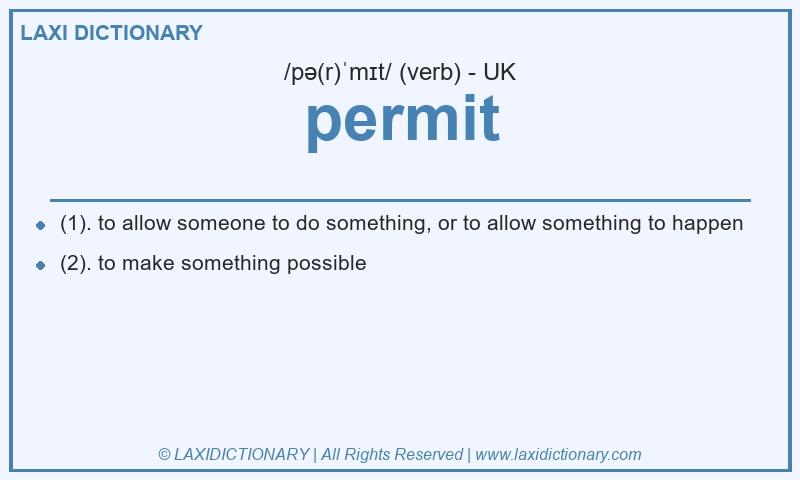 Definition permit in British English