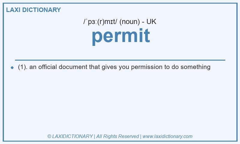 Definition permit in British English