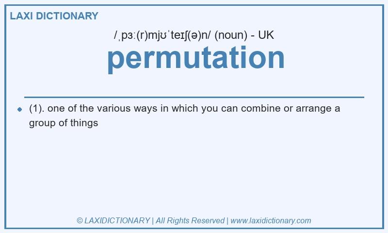 Definition permutation in British English