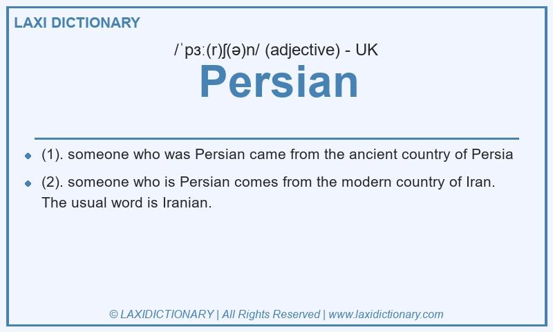 Definition Persian in British English