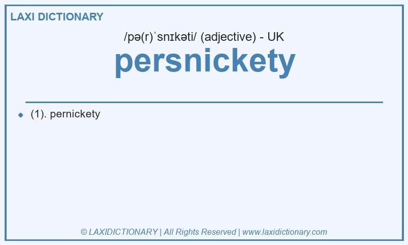 Definition persnickety in British English