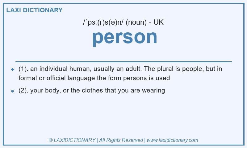 Definition person in British English