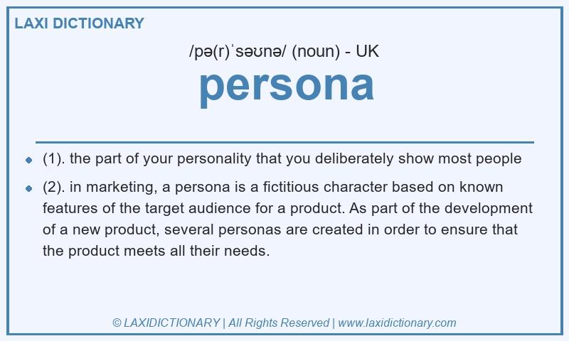 Definition persona in British English