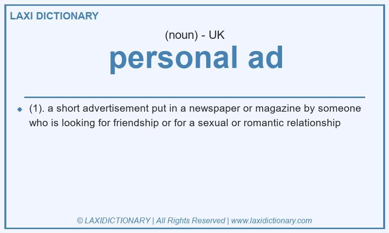 Definition personal ad in British English