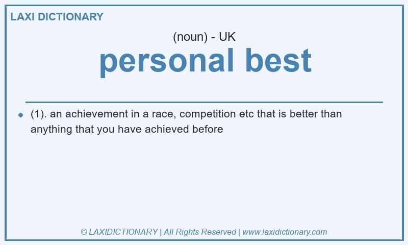Definition personal best in British English