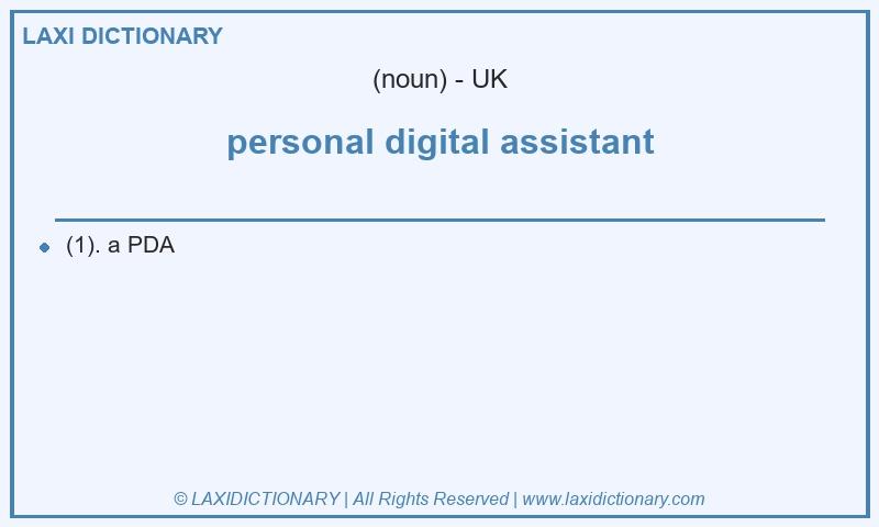Definition personal digital assistant in British English