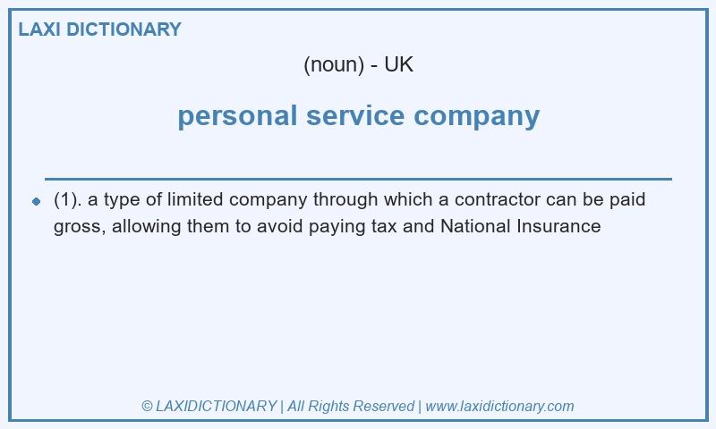 Definition personal service company in British English
