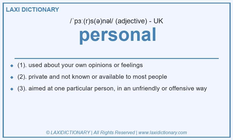 Definition personal in British English
