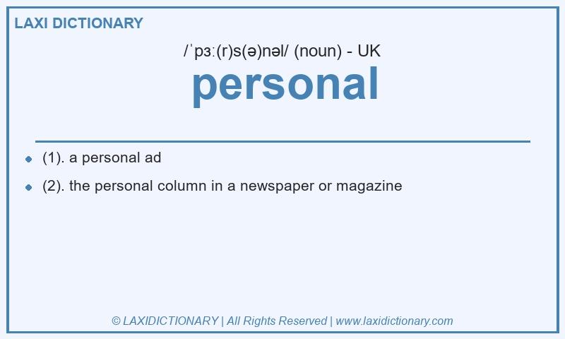 Definition personal in British English