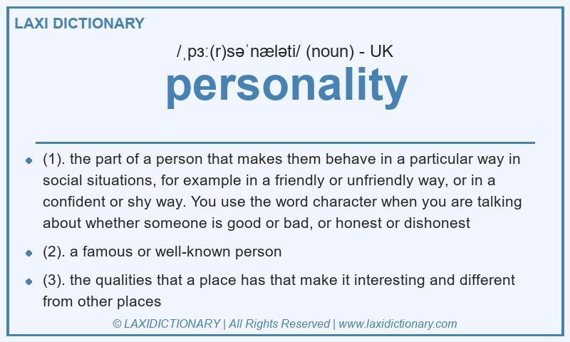 Definition personality in British English