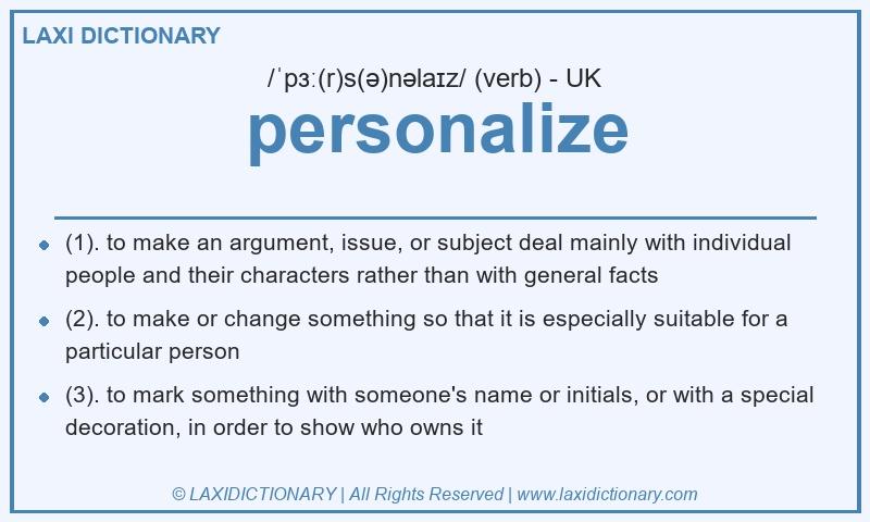 Definition personalize in British English