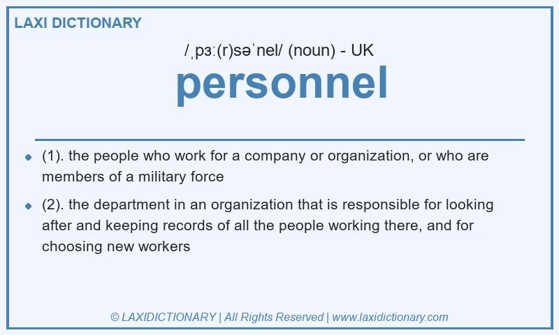 Definition personnel in British English