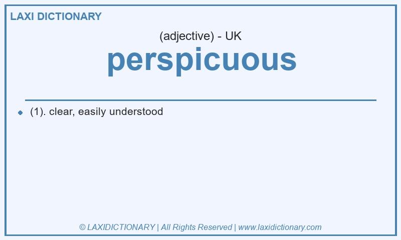 Definition perspicuous in British English