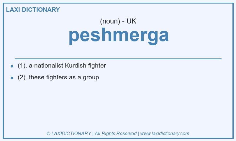 Definition peshmerga in British English