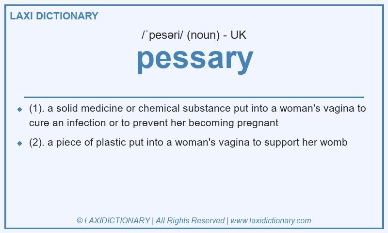 Definition pessary in British English