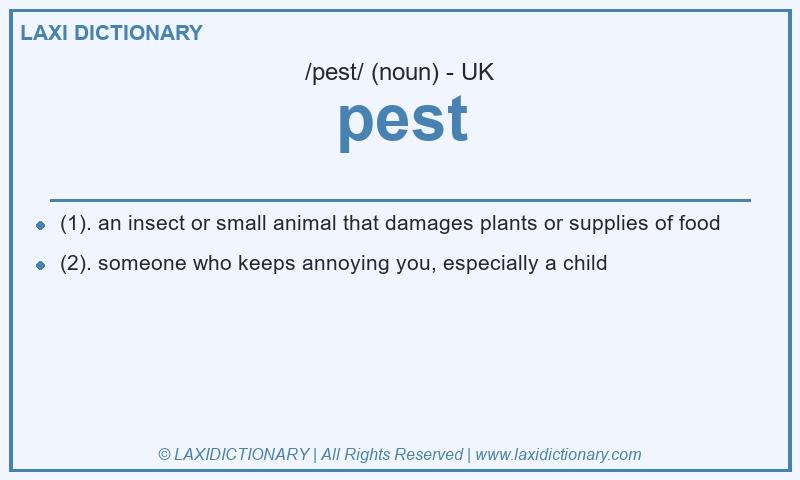 Definition pest in British English