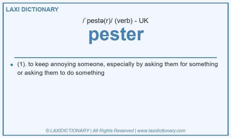 Definition pester in British English