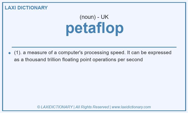 Definition petaflop in British English