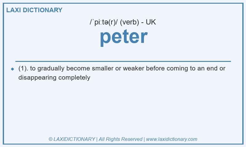 Definition peter in British English