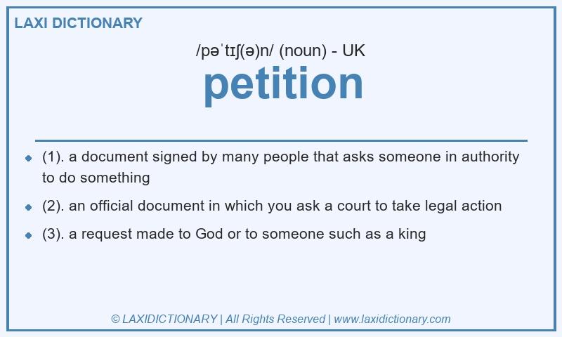 Definition petition in British English