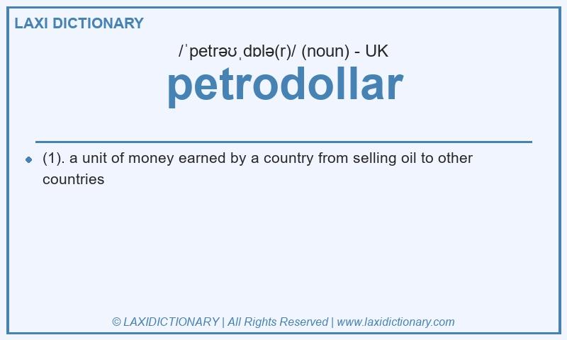 Definition petrodollar in British English