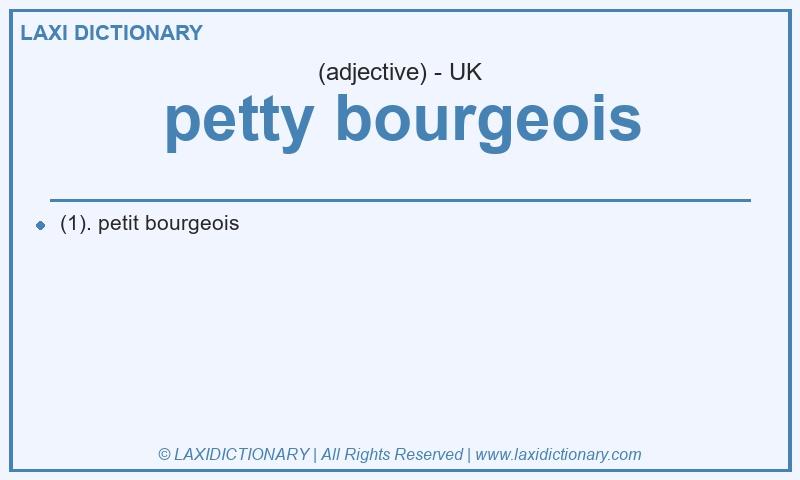 Definition petty bourgeois in British English