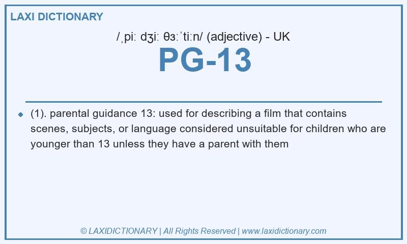 Definition PG-13 in British English