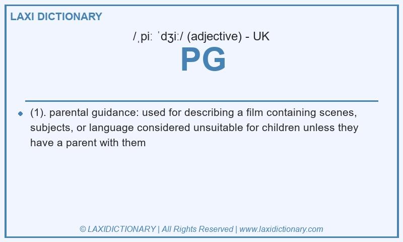 Definition PG in British English