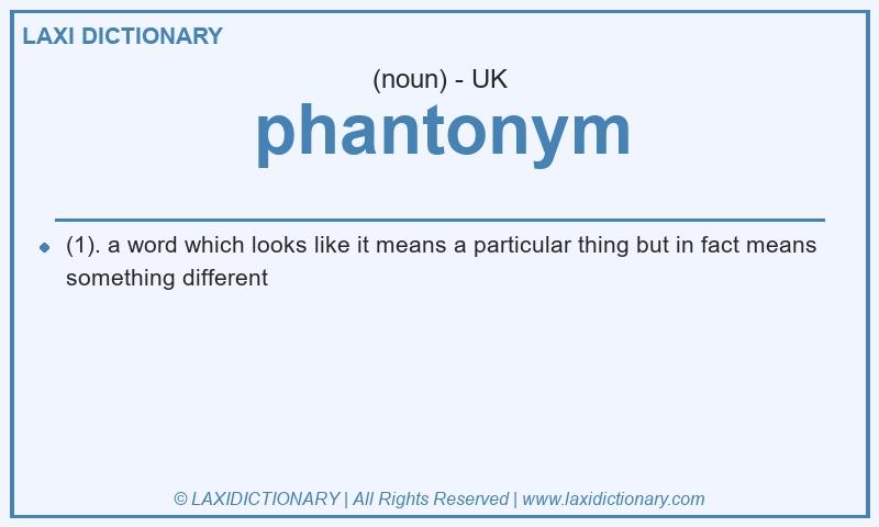 Definition phantonym in British English