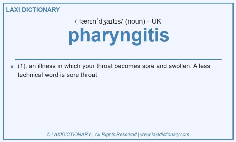 Definition pharyngitis in British English