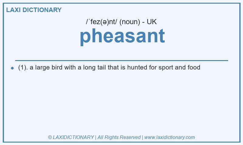 Definition pheasant in British English